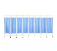 Medical Privacy Screen,Medical Privacy Screen on Wheels Hospital Curtain Room Divider for Nursing Homes Emergency Room,Ward,ICU (White powder blue,4-8Panel) (Blue Eight)