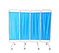 Medical Privacy Screen on Wheels Foldable Medical Screen Curtains, Stainless Steel 200 x 180 cm, for Emergency Room, Ward, ICU Monitoring Room Divider (4 Panel)