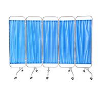 Medical Privacy Screen on Wheels Foldable Medical Screen Curtains, Stainless Steel 250 x 180 cm, for Emergency Room, Ward, ICU Monitoring Room Divider (5 Panel)