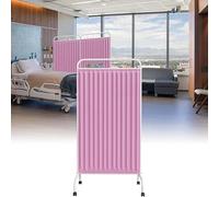 Medical Privacy Screen, Room Divider Screens, Foldable Room Divider On Wheels For Emergency Room, Ward, ICU Monitoring - Temporary Fence With Curtains(Pink,4pcs)