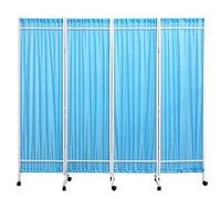 Medical Privacy Screen with Blue Panels - Folding & Movable Design for Hospital Clinics - Adjustable & Foldable Indoor Divider Screen