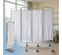 Medical Privacy Screen with Silent Wheel,Folding Medical Screen,for Ward Emergency Room Sanatorium Beauty Salon laboratory Room Medical Curtain (White, 4 folds)