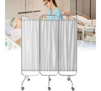 Medical Privacy Screen with Universal Wheel,Removable Folding Mobile Wardroom,Stainless Steel Medical Room Divider Curtains,for Emergency Room Beauty Salon School Medical Room (White, 3 folds)