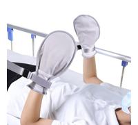 Medical Restraint Mittens with Removable Ties for Patients or Elderly, 2Pcs, Soft and Skin-friendly, Restraint Mitts Restraint Gloves with Finger Ring, Anti Scratch and Dementia for Adults, Grey