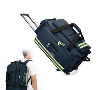 Medical Rolling Bag with Wheels - Portable Trolley Duffle for Emergency and Clinical Use, Jumbo Compartments and Reflective Trim