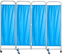 Medical Room Divider, 4 Panel Room Divider With Detachable Nylon Silk Fabric, 6 Ft Tall Temporary Wall Separators For Clinic Ward Examination Hospital Nursing Home(Color:Blue)