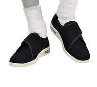 Medical Shoes for Swollen Feet Shoes, Swollen Feet Disability Extra Wide Shoes with Air Cushion Strap Adjustable Orthopedic Women's Shoes Easy On and Off,Black,41 EU