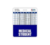 Medical Student Badge Buddy Horizontal w/Height & Weight Conversion Charts (Oversized, Navy)