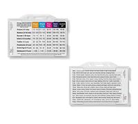 Medical Student Reference Tool, Glasgow Coma Scale, Order of Draw, Paediatric Vital Signs Plastic Cards & Clear Card Holder (Pediatric Vital Signs)