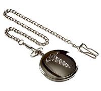 Medical Symbol Caduceus Full Hunter Pocket Watch Silver and Stethoscope Cufflinks Gift Set Dr Dentist Paramedic Nurse Gift