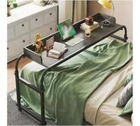 Medical Table,Overbed Computer Workstation Overbed Table with Adjustable Height Length Extendable Rolling Bedside Desk Over The Bed Table(Color:Black)
