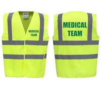 Medical Team Premium Yellow Hi Vis Vest - High Visibility Safety Waistcoat with Reflective Bands for Company Compliance First Aid & Medical Staff, Brook Hi Vis (Yellow, Medium)