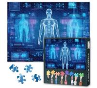 Medical Technology Puzzles 1000 Pieces for Adults as Gift Challenging Healthcare Theme Jigsaw Puzzles for Family Game Night Human Body Data Analysis Jigsaw Puzzle Artwork Decor 27.5"X19.7"