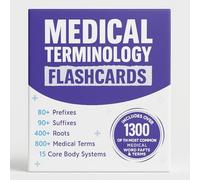 Medical Terminology Flashcards 2025 | 1300+ Terms, Roots & Suffixes | for Pre-Med, EMT, Paramedic & Coding Students | Nursing School Essentials & Medical Assistant Accessories