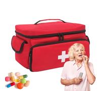Medical Travel Bag - Pill Storage, Bottle Case | Compact Organizer with Compartments for Medications, Easy Access Health Supply Container for Home Pharmacy, Nursing Care, Doctor House Calls