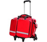 Medical Trolley Bag with Wheels Professional First Aid Kits Bag with Inner Dividers, Large Capacity Portable Outdoor Waterproof Emergency First Responder Trauma Bag, Ideal for EMT, EMS, Paramedics
