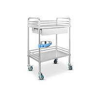 Medical Trolley Cart Dental Lab Cart - Stainless Steel Lab Trolley with Wheels for Medical Equipment and Portable Serving