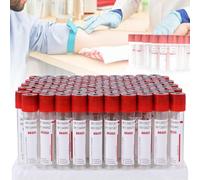 Medical Vacuum Blood Collection Tubes - 100 Pack, Durable PET Plastic for Laboratory Use, Ideal for Blood Sample Collection