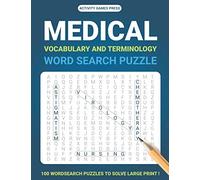 Medical vocabulary and Terminology Word Search Puzzle, 100 WordSearch Puzzles To Solve Large print: Medical Terminology Puzzle Books For Adults Word ... Books For adults, Activity Books For Adults