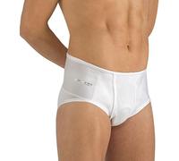 Medically approved - 100% Italian Cotton - Men's Hernial Briefs - Inc.FREE Hernia Pads - Supplied to the NHS for effective containment of inguinal hernia (Small 70)