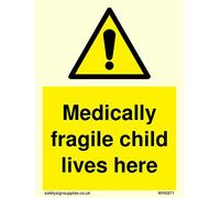 Medically fragile child lives here sign - Vinyl Photoluminescent sticker