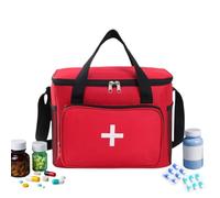 Medication Bag, Bag Adjustable Shoulder Strap Box with Multiple | Medicine Bag for Outdoor Camping Hiking Boating Home Office Vehicle Travel Red