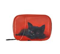 Medication Bags Day Pill Organizer for Purse Red Background Black
