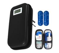 Medication Cooler, Travel Pill Case, 8.27x3.94x2.36 Inches Storage, Built-In Temperature Display, Removable Ice Pack Compartments, for Business Trip Use, Home Medical Needs