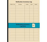 Medication Inventory Log Book: Log Book for tracking medications and supplements in a medicine cabinet, including expiration dates and quantities on hand
