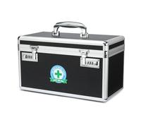 Medication Lock Box With Combination, Lockable Medicine Storage, Empty First Aid Container, Security Lock, Medical Organizer, Multipurpose Locking Case for Home and Outdoor (Black, Large)