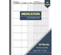 MEDICATION LOGBOOK: 55-W aily Personal Medication Administration Planner & Record Logbook | Weekly Medication Tracker for Caregivers, Seniors & Patients | Record Prescriptions, Dosages, & Notes