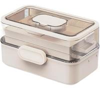 Medication Organizer, Three-Layer Folding Storage Box for Pill Bottle Management, Portable and Compact Design for Home Use