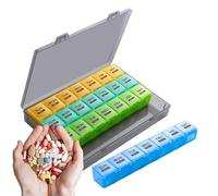 Medication Organizer, Travel Pill Box, 9.37in Authentic Medicine Container, Dust Proof Pill Planner, Personal Holder for Convenient Storage, Kids, Adults, Daily Supplements, Pills