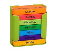 Medication Pill Organizer Portable 4 Times Per Day Weekly Pill Box