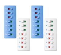 Medication Reminder, 4 Pill Trackers, White and Blue, Daily Organisation