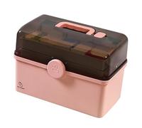 Medication Storage Box, 3-Layer Folding Medicine Box with Portable Handle,Family Medicine Organizer Pill Cases, Safe Medication Storage Box for Family Use, Household Small Medicine Box for Indoor Hm