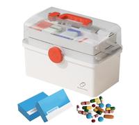 Medication Storage Box, 3-Layer Folding Medicine Box with Portable Handle,Family Medicine Organizer Pill Cases, Safe Medication Storage Box for Family Use, Household Small Medicine Box for Indoor Hm