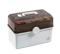 Medication Storage Box, 3-Shelf Portable Organizer with Transparent Lid for Multi-Purpose Use