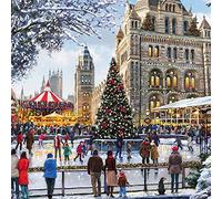 Medici Cards Pack of 6 Artistic Charity Christmas Cards - Ice Skating in the City - 6 Cards of 1 Design From