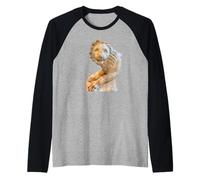 Medici Lion Roman Sculpture Hellenistic Statute Art Raglan Baseball Tee