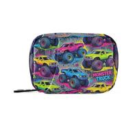 Medicine Bag Day Pill Organizer for Purse Colorful Monsters Trucks Art