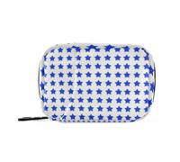 Medicine Bag Medication Travel case for Purse Blue Star Grid Pattern