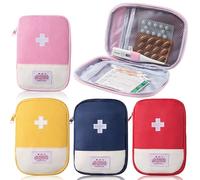 Medicine Bag, Pack of 4 Travel Pharmacy Bag, Medicine Bag, Mini First Aid Bag, Empty Medicine Storage Bag, Portable Medicine Bag for Home, School, Office, Outdoor, Travel, 4 Colours