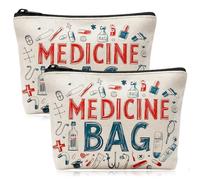 Medicine Bags for Travelling, Mmedication Bag, 2pcs Medication Organizer Pouches for Pills and Medical Supplies, Portable Medicine Storage for Travelers, Nursing Professionals, 7.08 x 8.66 Inches