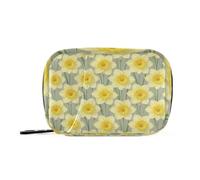 Medicine Bags Medicine Box Organizer for Purse Yellow Daffodil Floral