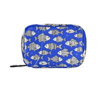 Medicine Bags Organizer Zipper case for Purse Black White Tropical