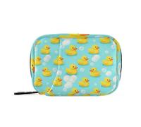 Medicine Bags Weekly Pill Organizer for Purse Cute Rubber Duck Blue