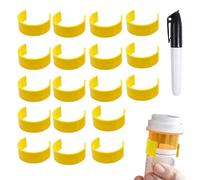Medicine Bottle Clips - Medicine Bottle Organizers | Medication Bottles Prescription Bottle Label Holder With Marker Pen, Bottle Marking Clips