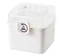 Medicine Box, Portable First Aid Kit, Family Storage Box, White, S Size