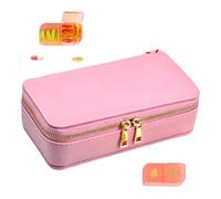 Medicine Box - Six Inch Travel Sorter, Seven Day Double Row Wallet | Portable Nutrient Tracker Tray for Fish Oils Supplements Men Women Outerwear Backpack Suitcase Briefcase Luggage Commute